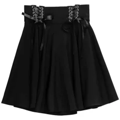 LISTEN FLAVOR Lace-Up Circular Skirt