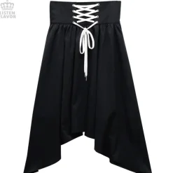 LISTEN FLAVOR Lace-Up Hemline Skirt