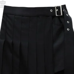 LISTEN FLAVOR Layered Pleated Long Flap Skirt w/ Shorts
