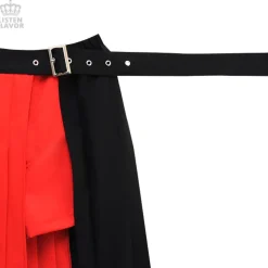 LISTEN FLAVOR Layered Pleated Long Flap Skirt w/ Shorts