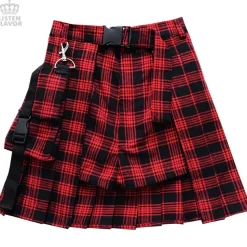 LISTEN FLAVOR Layered Pleated Flap Skirt w/ Shorts and Detachable Pocket