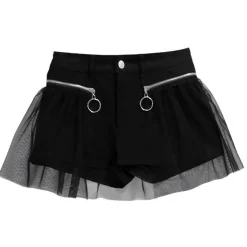 LISTEN FLAVOR Layered Shorts w/ Tulle
