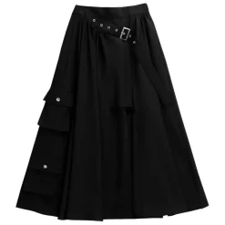 LISTEN FLAVOR Layered-Style Cargo Long Skirt