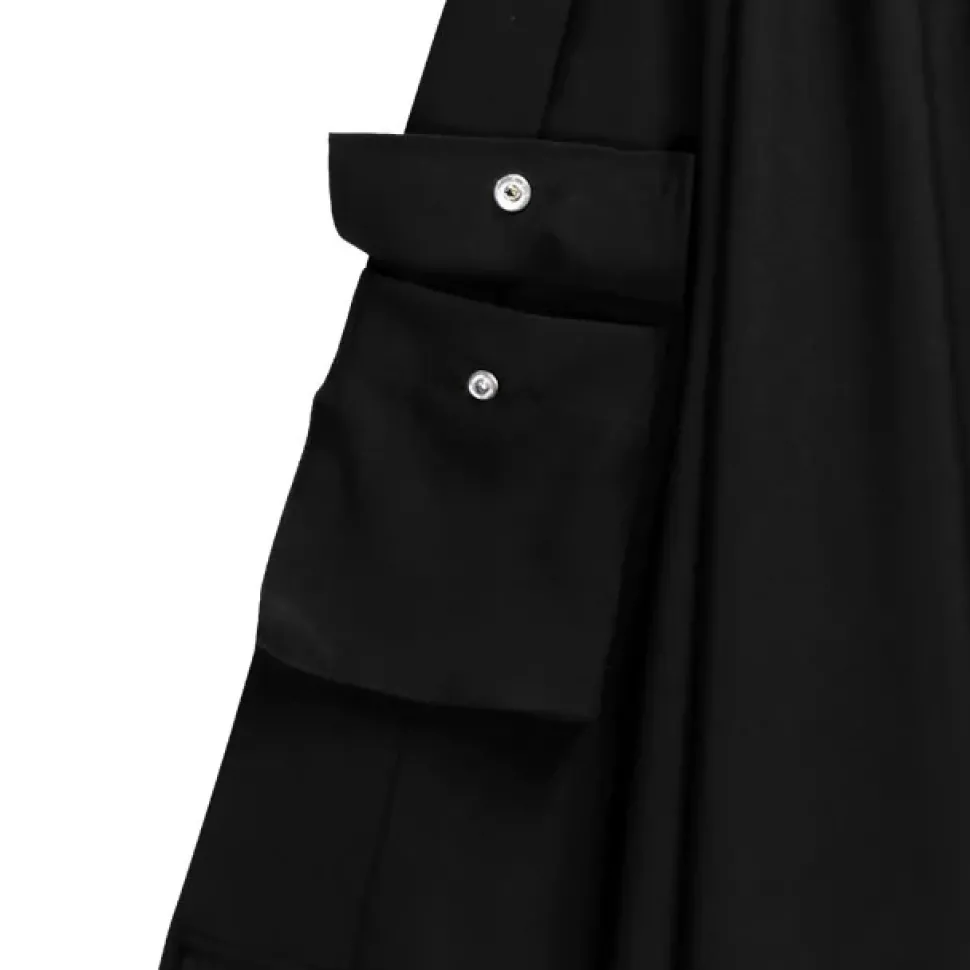 LISTEN FLAVOR Layered-Style Cargo Long Skirt