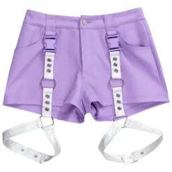 LISTEN FLAVOR Light Purple Shorts w/ Harness Garter Belt