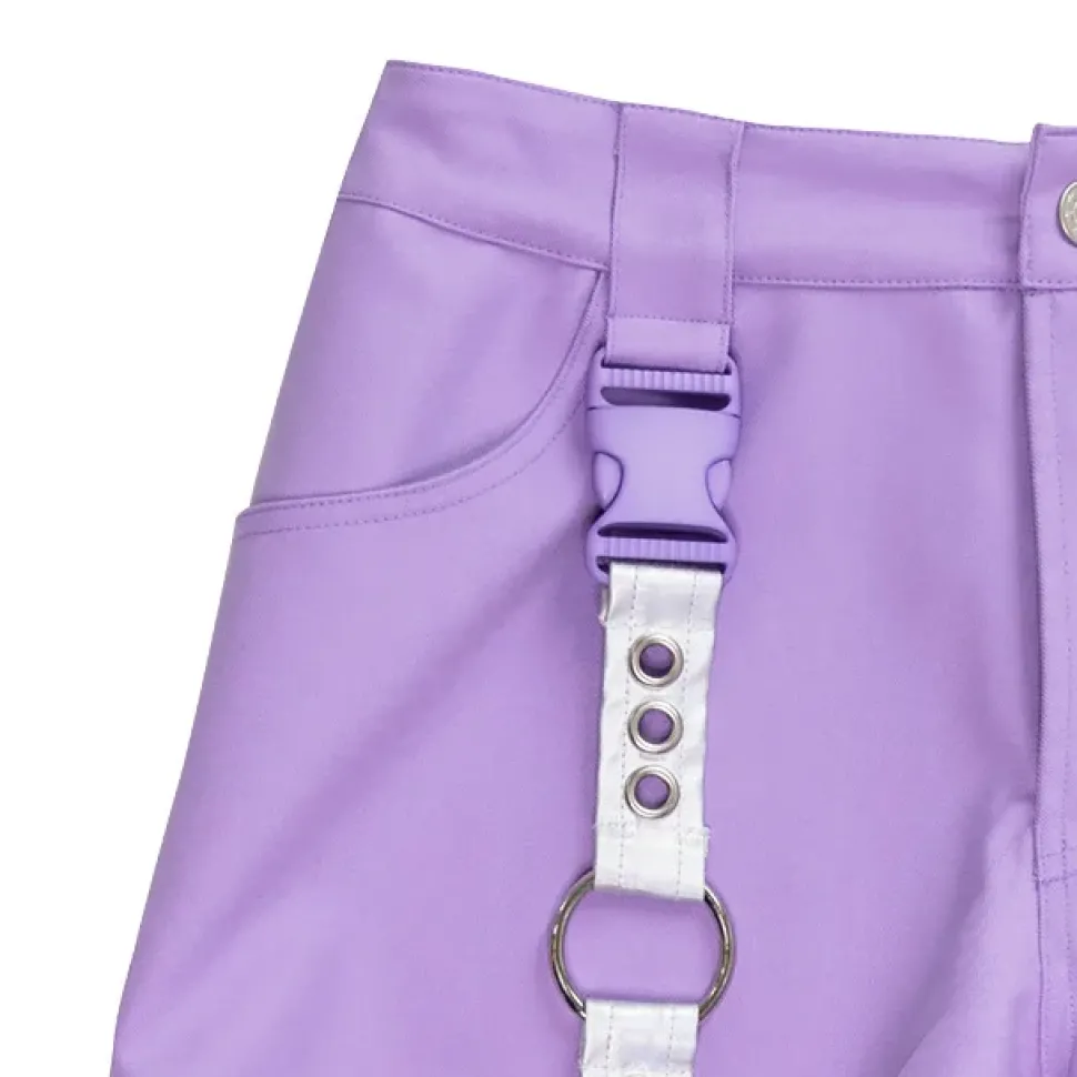 LISTEN FLAVOR Light Purple Shorts w/ Harness Garter Belt