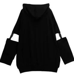 LISTEN FLAVOR LOADING Separate Sleeve Belt Cut Hoodie