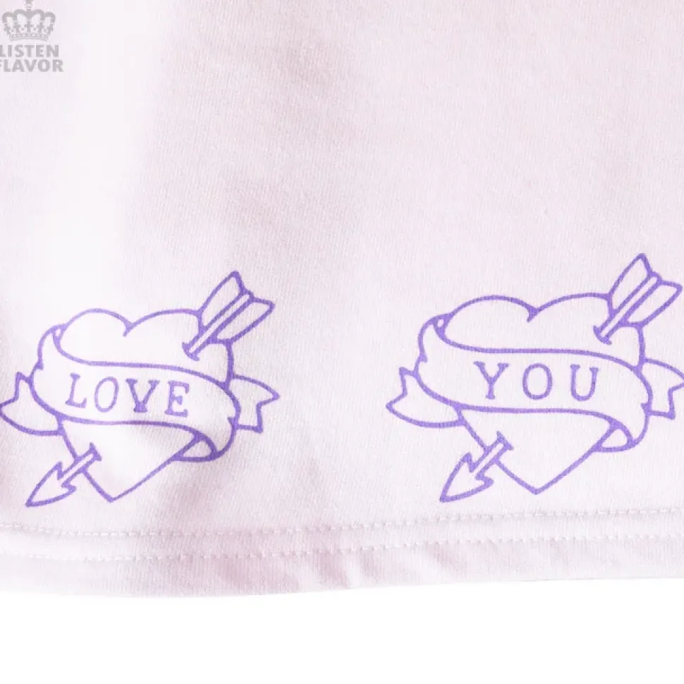 LISTEN FLAVOR Love Heart Lace-Up Circular Skirt