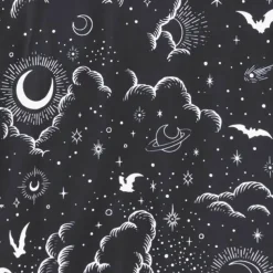 LISTEN FLAVOR Magical Night Black Kimono Robe