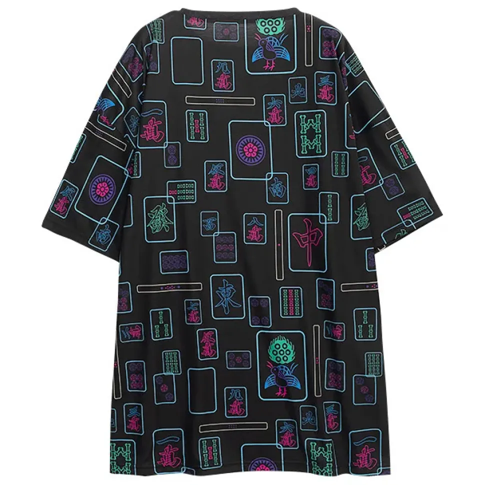 LISTEN FLAVOR Mahjong Full Graphic Big T-Shirt