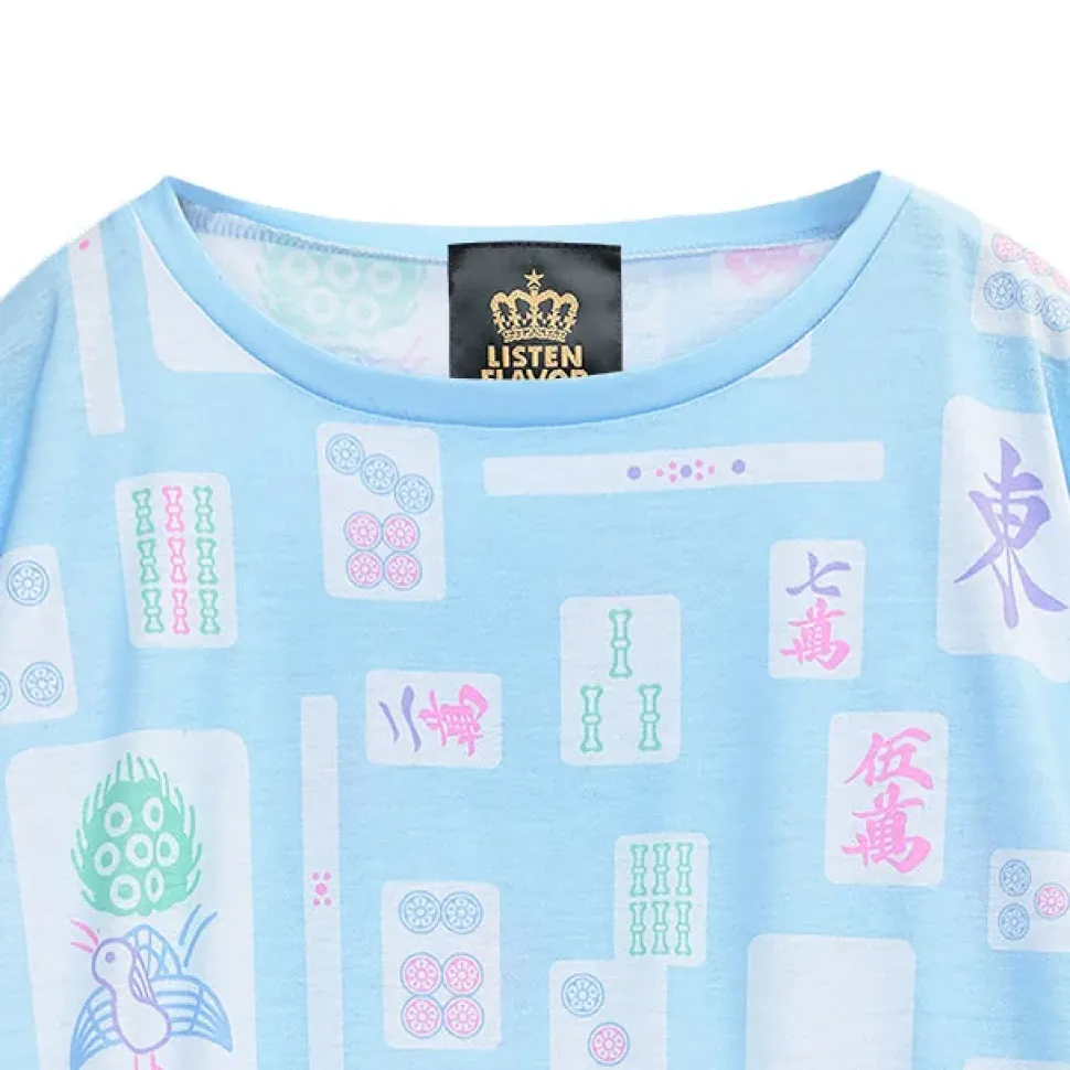 LISTEN FLAVOR Mahjong Full Graphic Big T-Shirt