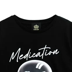 LISTEN FLAVOR Medication Bear Sheer Switching Top