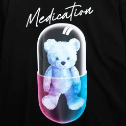LISTEN FLAVOR Medication Bear Sheer Switching Top
