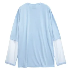 LISTEN FLAVOR Medication Bear Sheer Switching Top