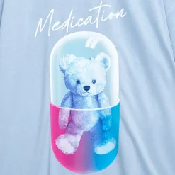LISTEN FLAVOR Medication Bear Sheer Switching Top