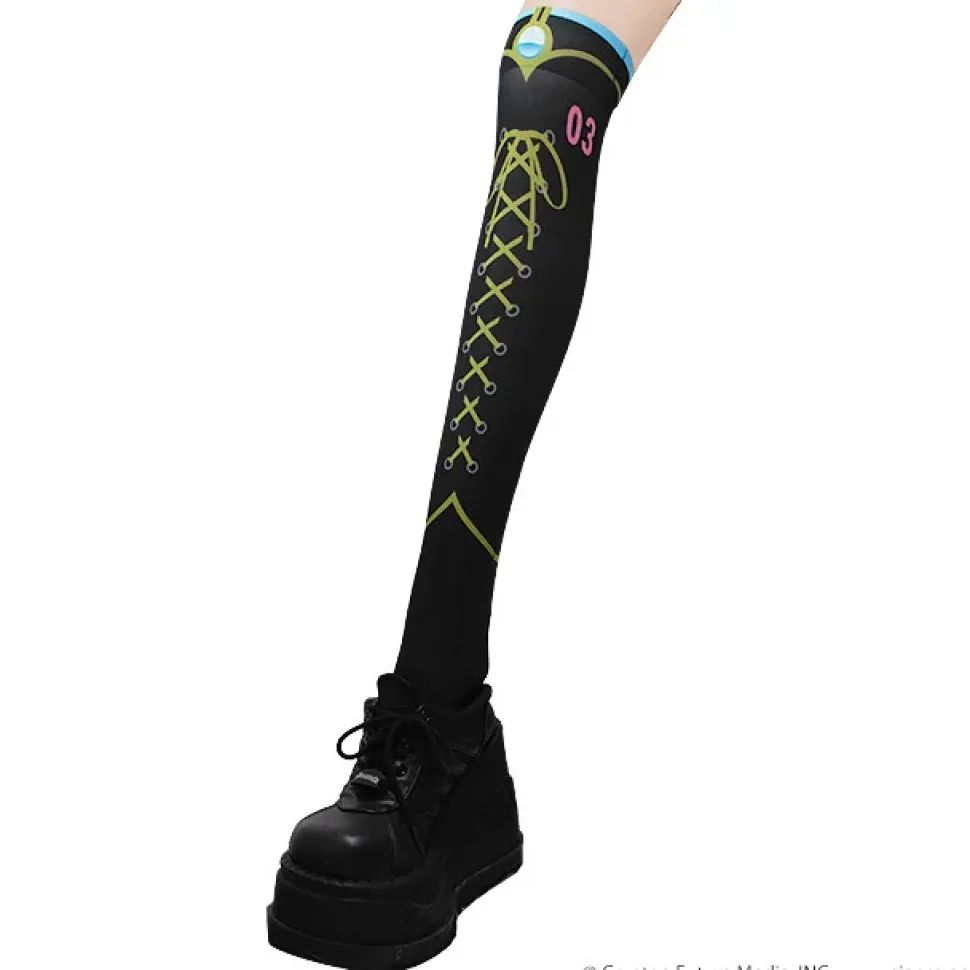 LISTEN FLAVOR Megurine Luka Knee-High Socks Black