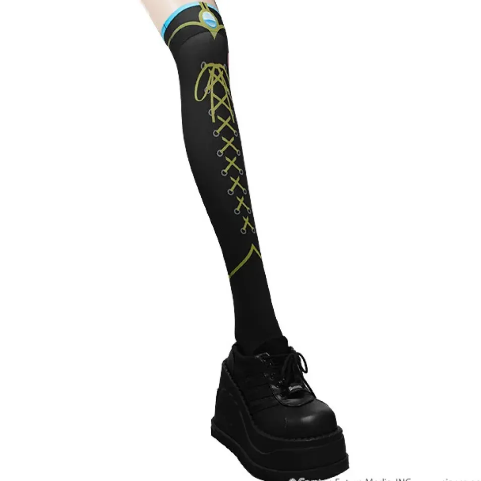 LISTEN FLAVOR Megurine Luka Knee-High Socks Black