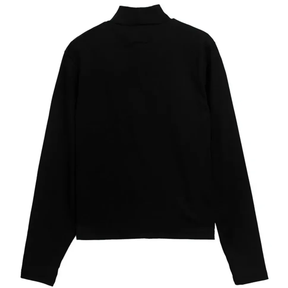 LISTEN FLAVOR Metal Sick Ribbed Tops Black