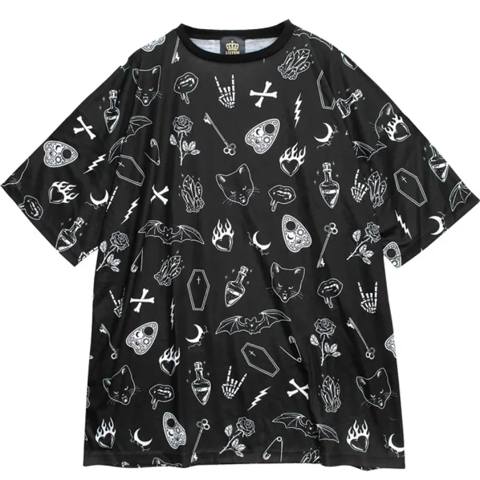 LISTEN FLAVOR Midnight Ritual Full Graphic Big T-Shirt