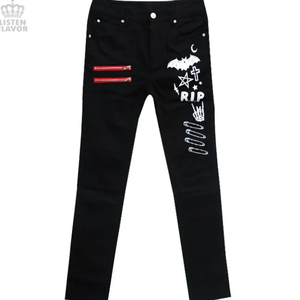 LISTEN FLAVOR Midnight Rockin' Skinny Jeans