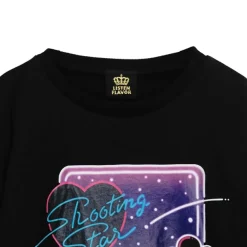 LISTEN FLAVOR Moonlit Night Black Cat Lace-Up Pullover