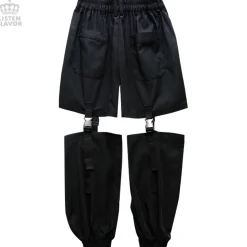 LISTEN FLAVOR Plastic Buckle Hollowed Out Detachable Pants