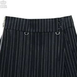 LISTEN FLAVOR Pleated Asymmetrical Gaucho Pants w/ Flap