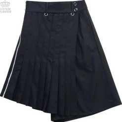LISTEN FLAVOR Pleated Asymmetrical Gaucho Pants w/ Flap