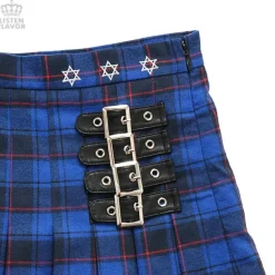 LISTEN FLAVOR Pleated Plaid Skirt w/ Side Belts