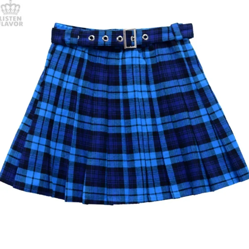LISTEN FLAVOR Pleated Skirt w/ Belt