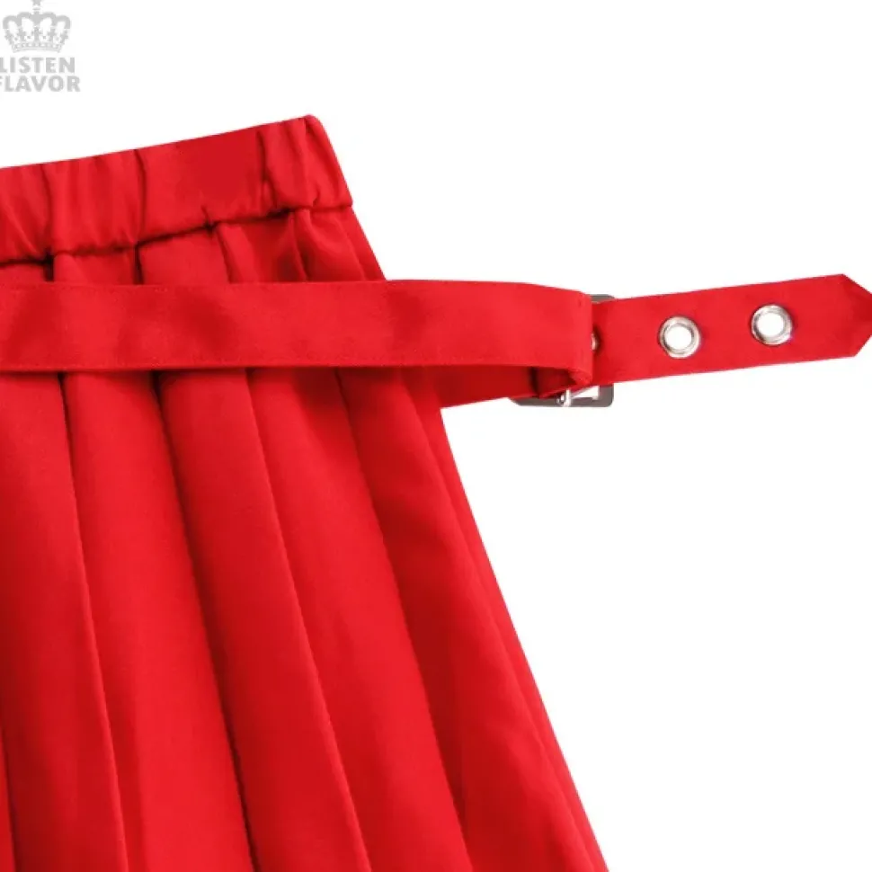 LISTEN FLAVOR Pleated Skirt w/ Side Belts