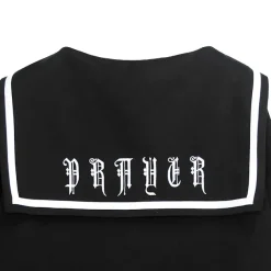 LISTEN FLAVOR Prayer Lace-Up Sailor Top