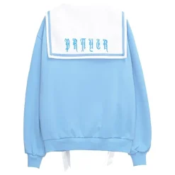 LISTEN FLAVOR Prayer Lace-Up Sailor Top