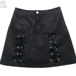 LISTEN FLAVOR Ribbon Trapezoid Skirt