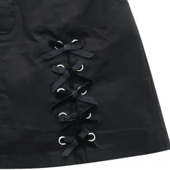 LISTEN FLAVOR Ribbon Trapezoid Skirt