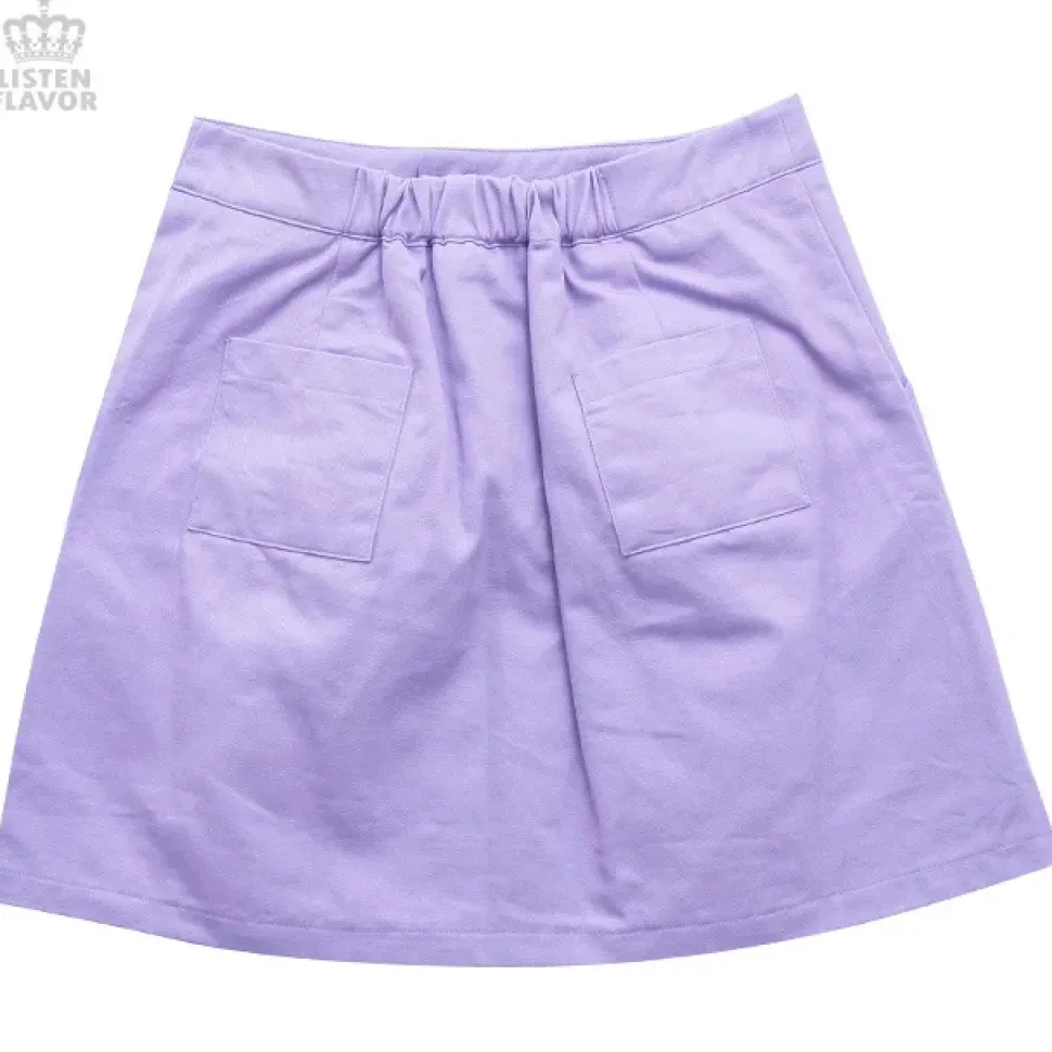 LISTEN FLAVOR Ribbon Trapezoid Skirt