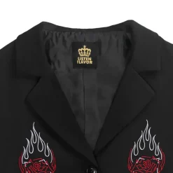 LISTEN FLAVOR Rose & Flame Half Sleeve Jacket