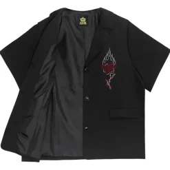 LISTEN FLAVOR Rose & Flame Half Sleeve Jacket