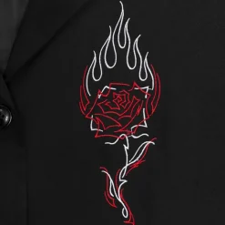 LISTEN FLAVOR Rose & Flame Half Sleeve Jacket