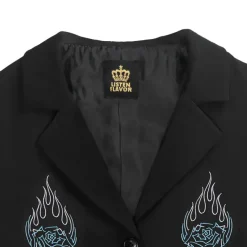 LISTEN FLAVOR Rose & Flame Half Sleeve Jacket