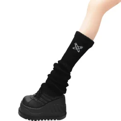 LISTEN FLAVOR Safety Pin Cross Leg Warmers