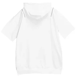 LISTEN FLAVOR Safety Pin Bear Shoulder Zip Short Sleeve Hoodie