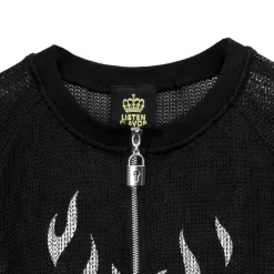 LISTEN FLAVOR See-Through Mesh Pullover