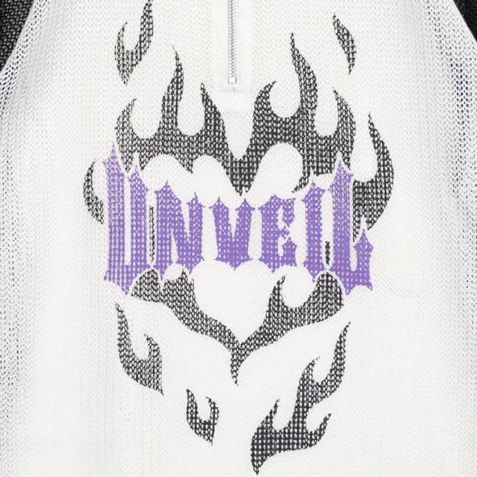 LISTEN FLAVOR See-Through Mesh Pullover