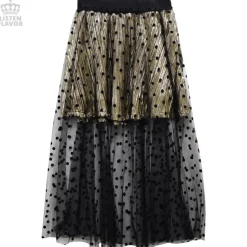 LISTEN FLAVOR See-Through 2-Way Layered Skirt