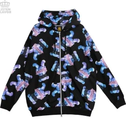 LISTEN FLAVOR Seized Bear Zip-Up Hoodie
