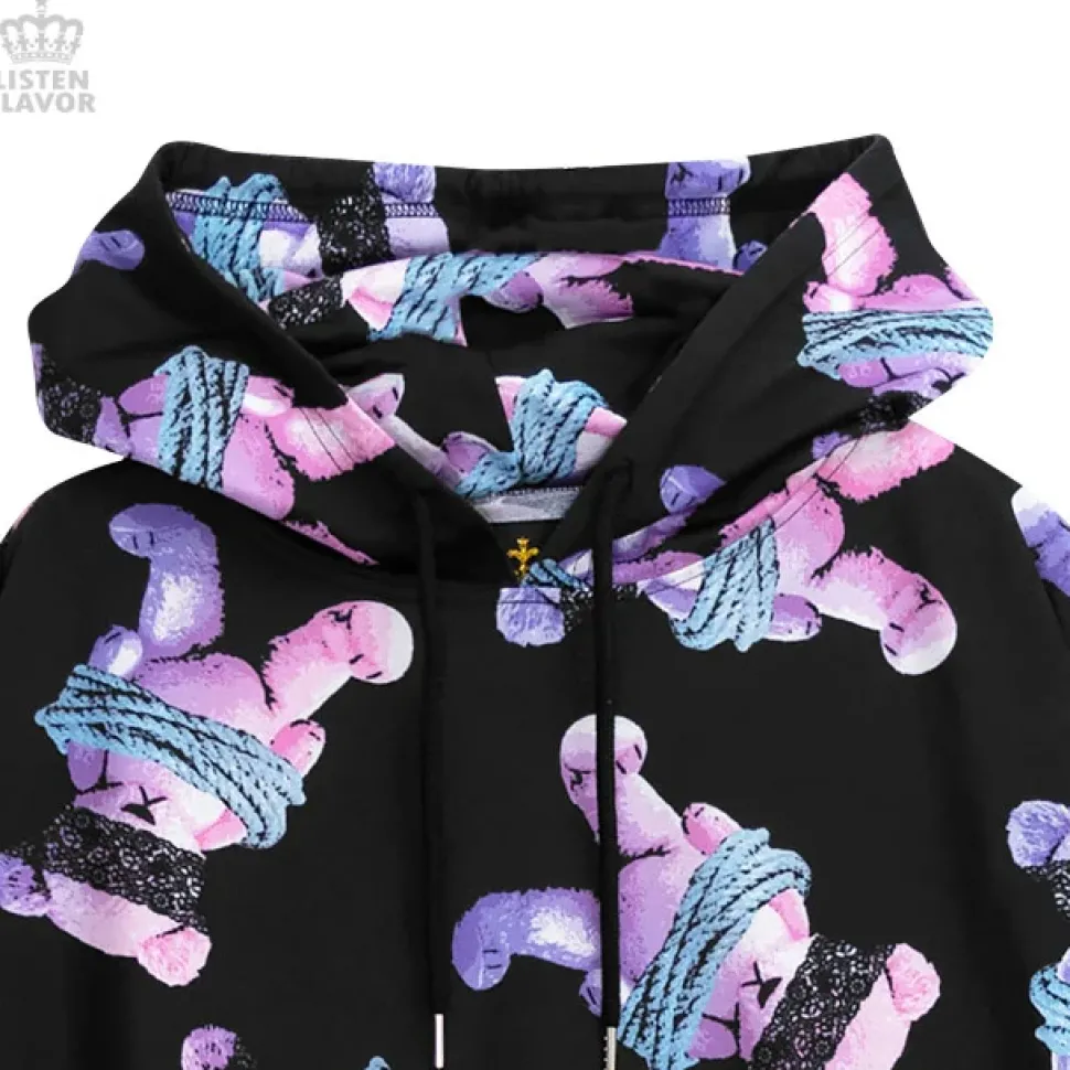 LISTEN FLAVOR Seized Bear Pullover Hoodie