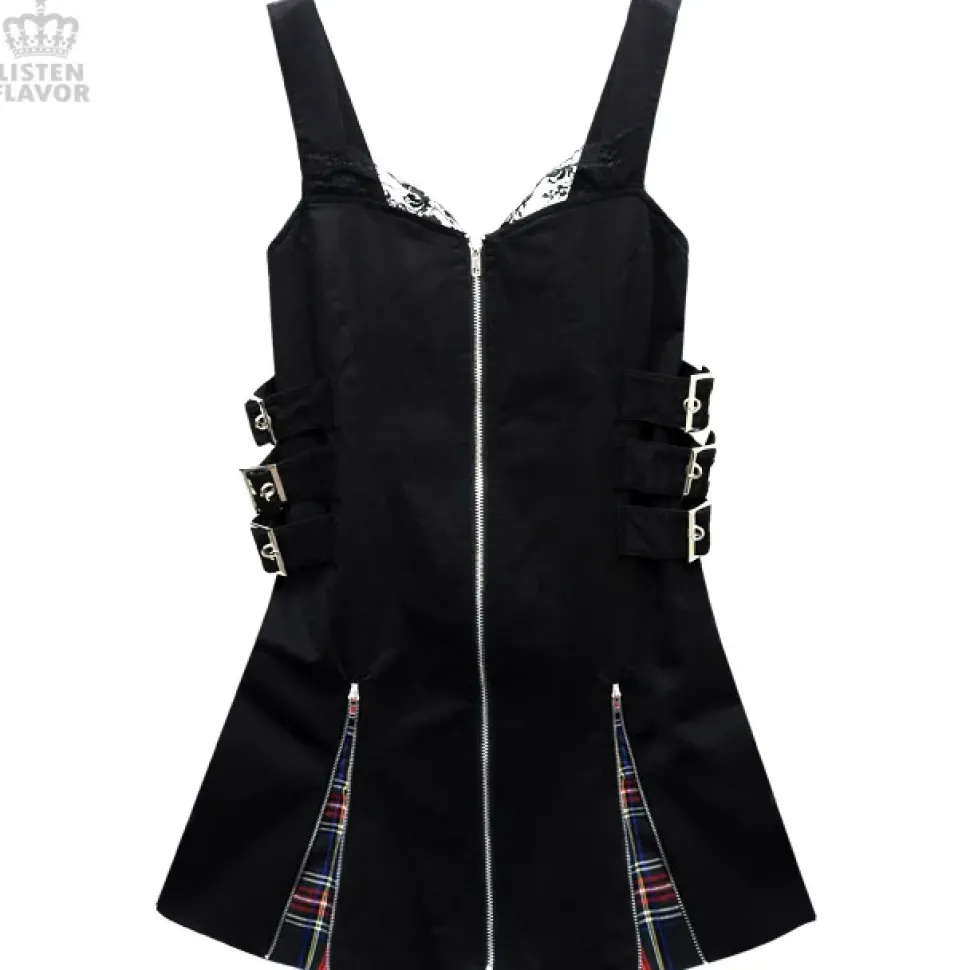 LISTEN FLAVOR Side Belt Zip-up Jumper Skirt