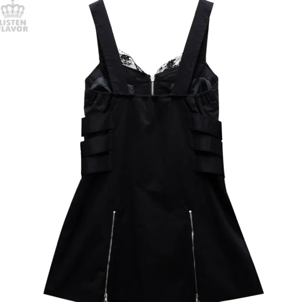 LISTEN FLAVOR Side Belt Zip-up Jumper Skirt