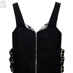 LISTEN FLAVOR Side Belt Zip-up Jumper Skirt